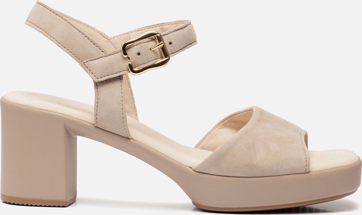 Gabor- Maat 39- Sandalen met hak beige Suede