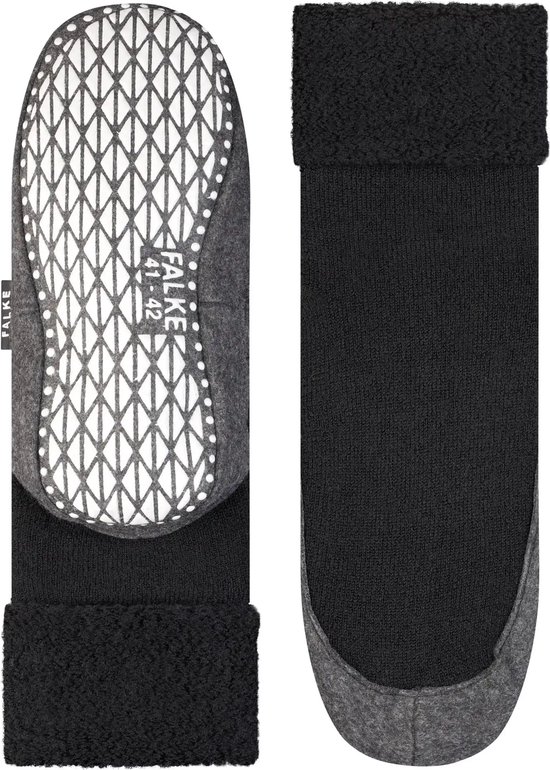 FALKE Cosyshoe - maat 37-38- antislip noppen merinowol huissokken pantoffels heren zwart