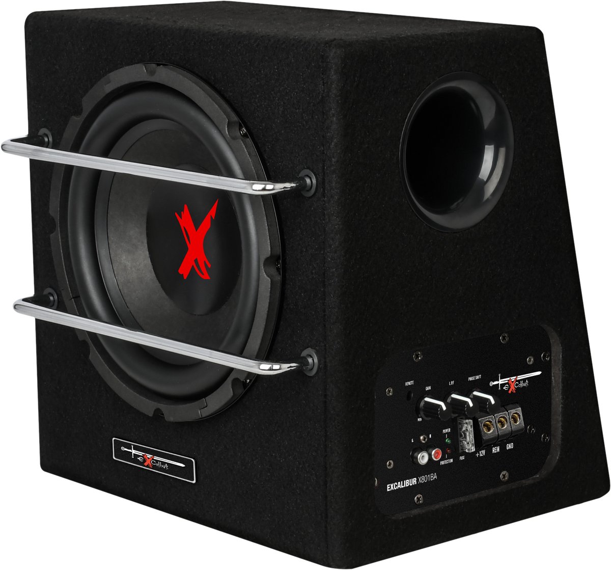 subwoofer, car subwoofer, enclosure, ported, zwart