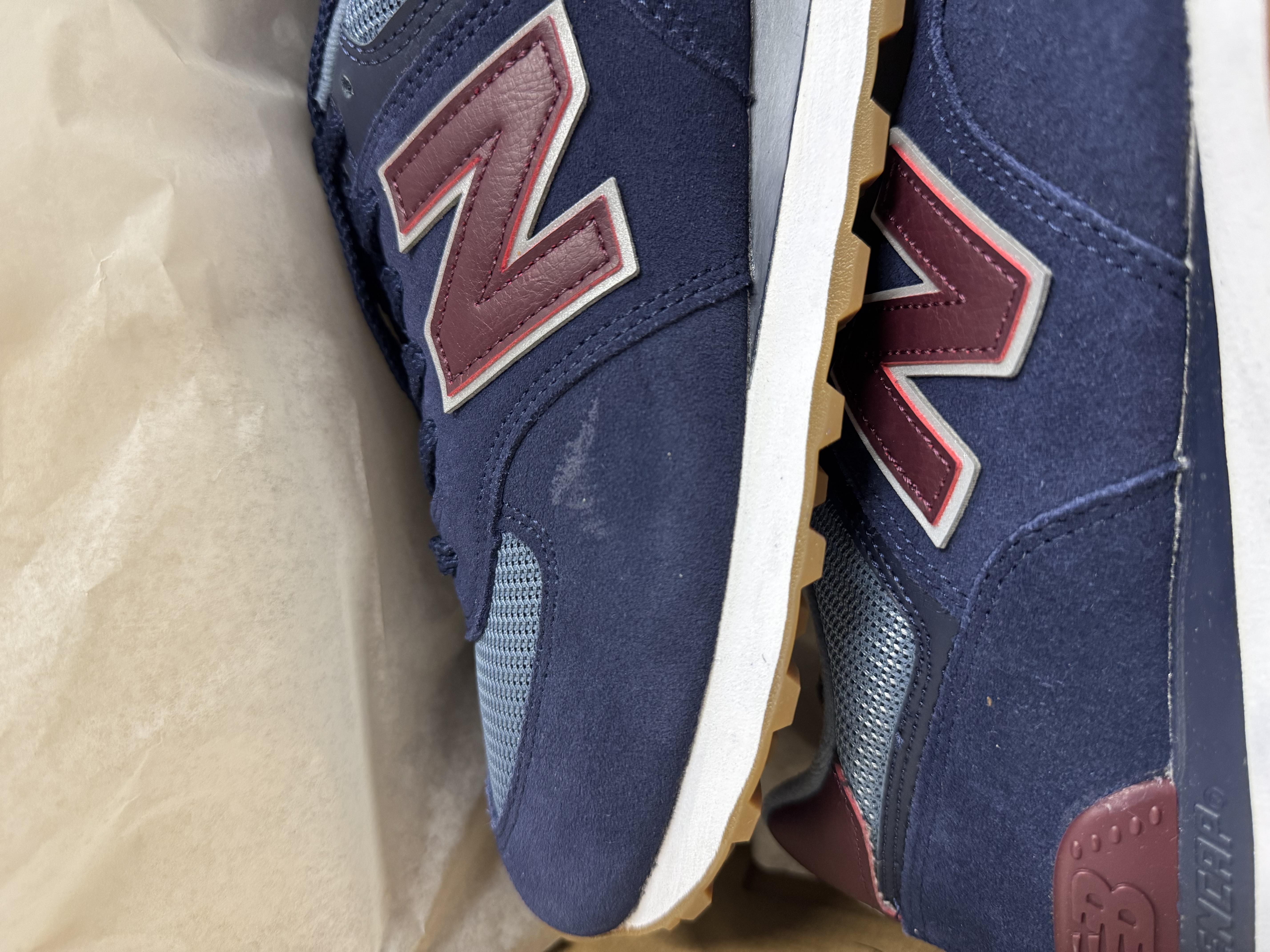 sneaker, sportschoen, slijtage, blauw, mesh