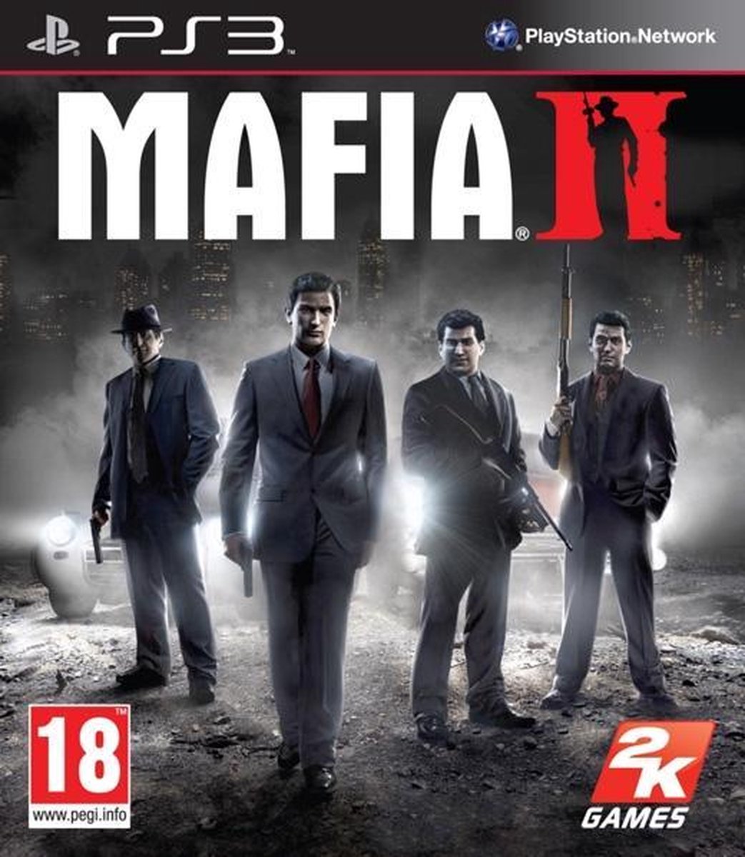 mafia, game cover, mannen in pak, wapen, 2K Games