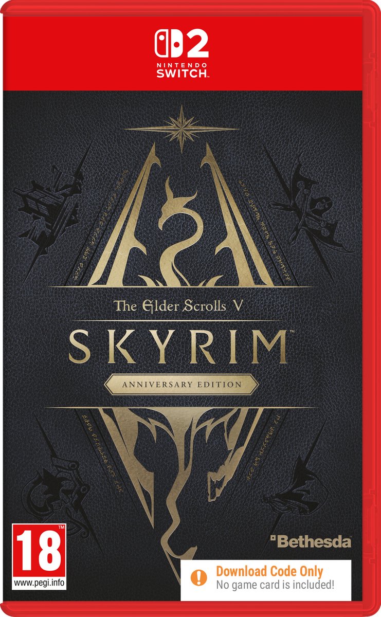speldoos, Nintendo Switch, The Elder Scrolls V Skyrim, anniversary edition, rood rand