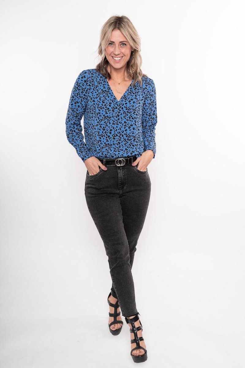 JdY JDYPIPER L/S V-NECK TOP WVN NOOS - Maat 38 - Dames Top