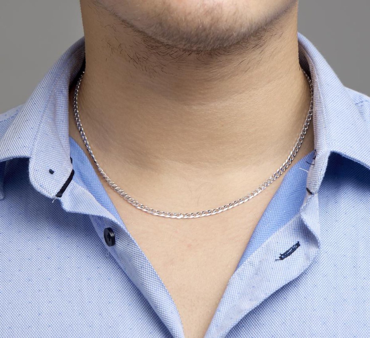 The Jewelry Collection - Ketting Geslepen Gourmet 4,0 mm - Zilver