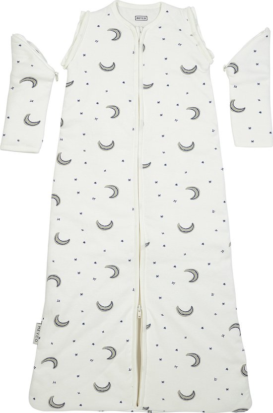 guernsey, baby sleep sack, crescent moons, stars, zipped wrap