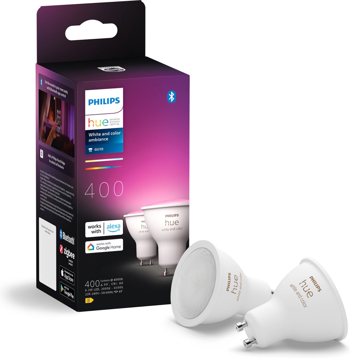 smart lighting, LED bulbs, GU10, white ambiance, bluetooth