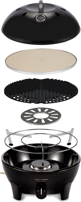 CADAC Dometic - Glamp Chef 40 - Luxe Gas BBQ - Pizzasteen - Percolatorhouder - Pandrager