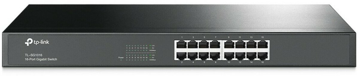 netwerk switch, 16-poort, gigabit, RJ45, PoE none