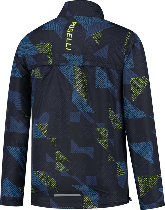 Rogelli Maat M Electro Hardloopjack - Heren - Donkerblauw, Zwart, Fluor