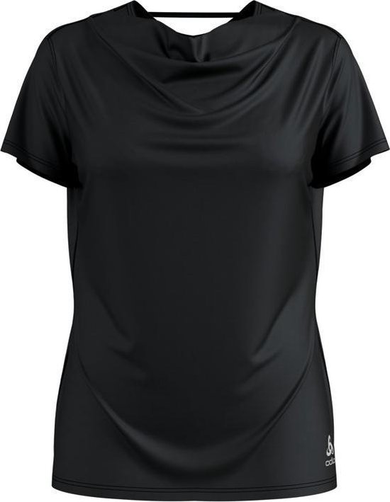 Odlo Shirt S/S Crew Neck Maha Dames Sportshirt - Black - Maat XL