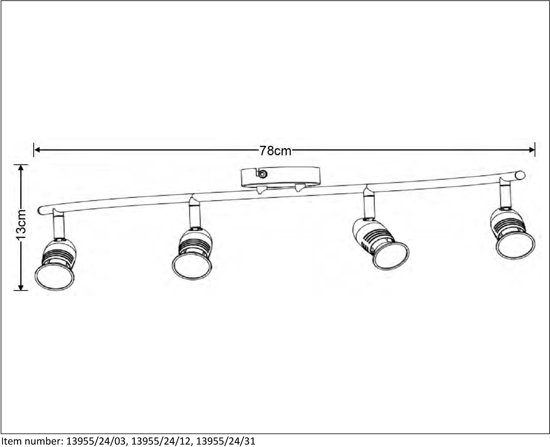 Lucide CARO - Plafondspot - Ø10 cm - GU10 - 4x50W 2700K - Mat chroom