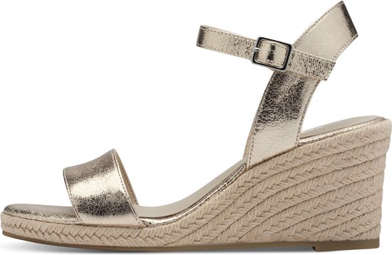 wedges, ankle strap, metallic, woven Espadrille, sandals