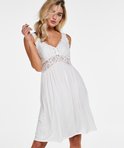 Hunkemöller -  maat XL  -Korte slipdress Negligé Modal lace - wit