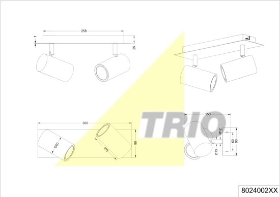Trio - Spot -  GU10 fitting, 35W max - Nikkel mat