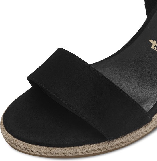 Tamaris - maat 37 - dames espadrilles met sleehak zwart