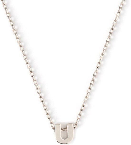 Orelia letter ketting U zilverkleurig - 46 cm