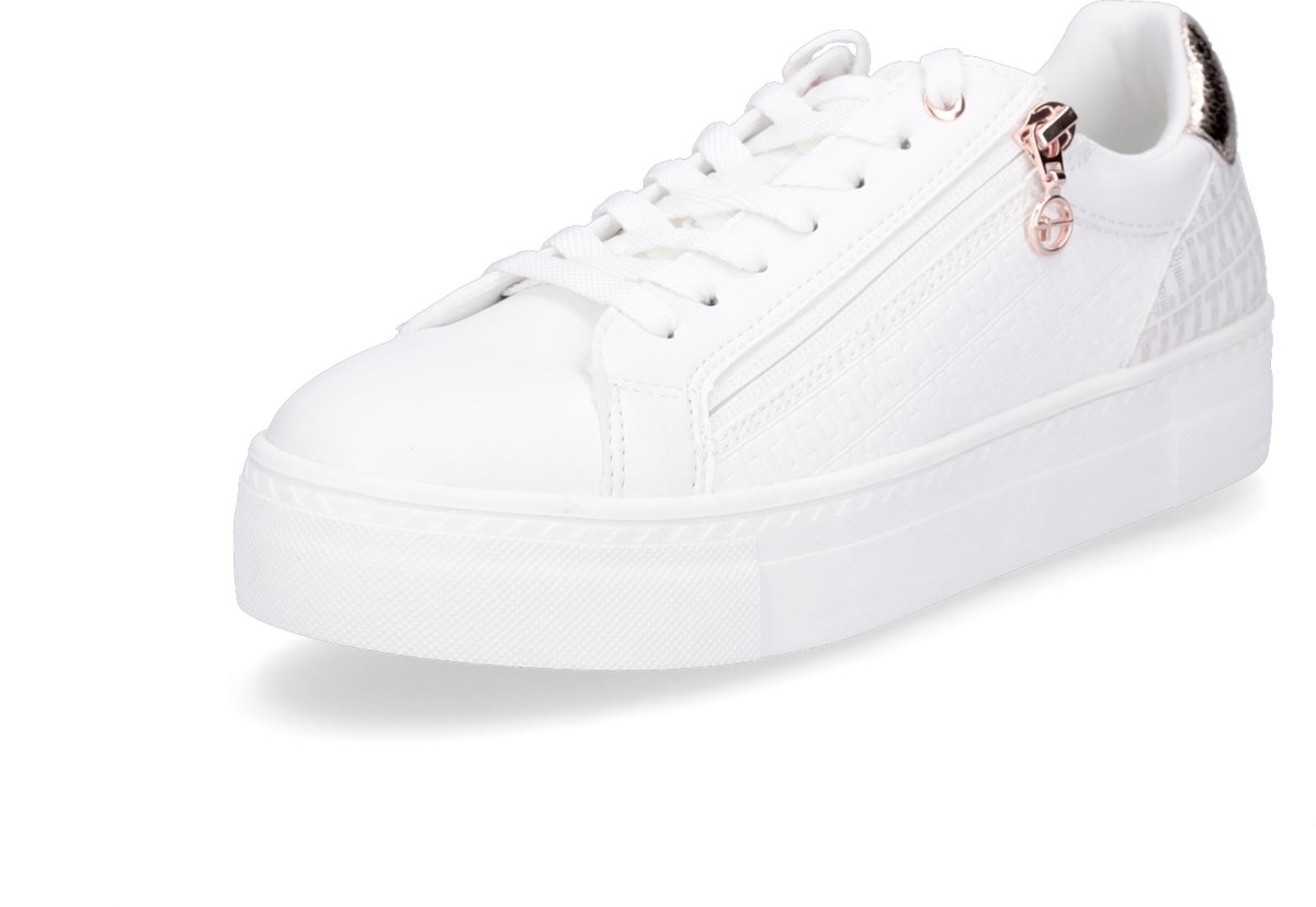 sneaker, witte sneaker, platform zool, ritsdetail, luxe detail