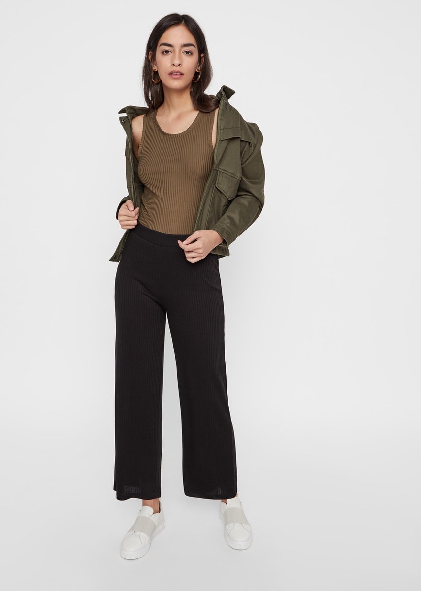 PIECES PCMOLLY PANTS NOOS Dames Broek - Maat S - Polyester - Viscose - Elastaan - Wide leg fit - Vro