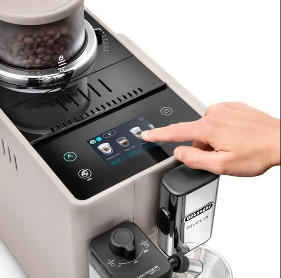 De'Longhi Rivelia - volautomatische espressomachine met LatteCrema Hot melkopschuimer en Bean Switch System - Beige - EXAM440.55.BG