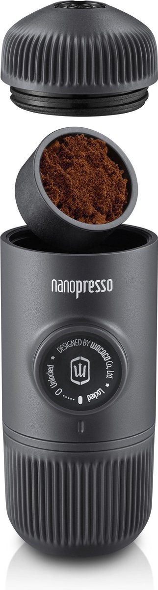 Wacaco Nanopresso - draagbare handmatige espresso machine - werkt zonder elektriciteit - meest veelzijdige add-on mogelijkheden - 18 bar - gemalen koffie - Zwart