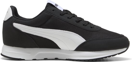 sneaker, black, white stripe, textile upper, lace-up