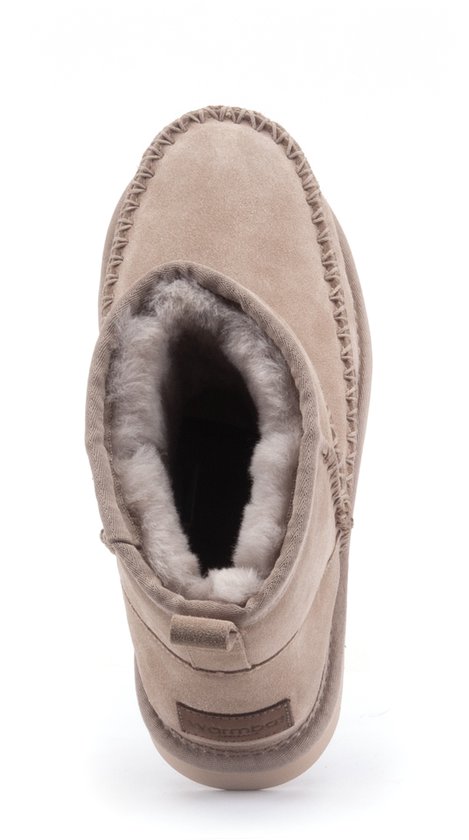 boot, ankle boot, shearling, lambskin, beige