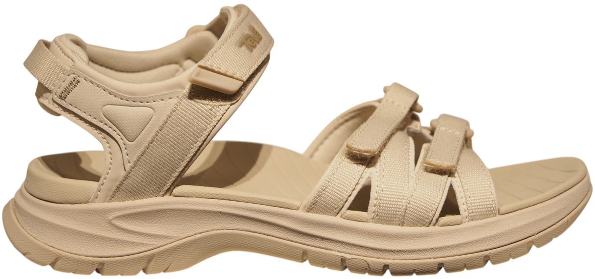 sandalen, sandalen met hak, adjustable straps, sandkleur, zool met groeven