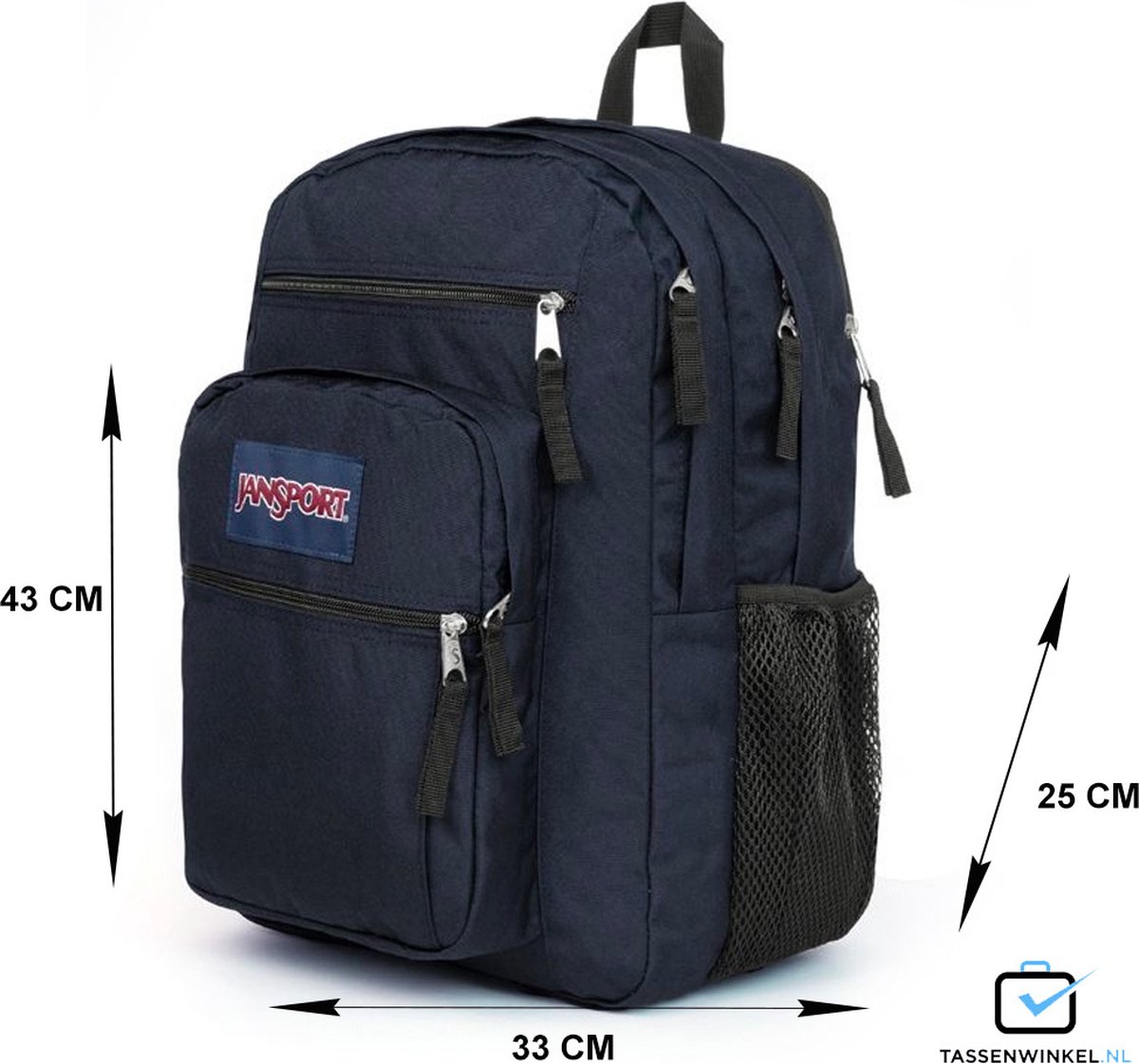 JanSport BIG STUDENT Rugzak, 34 Liter, 15 inch laptopvak - Rugzak - Navy