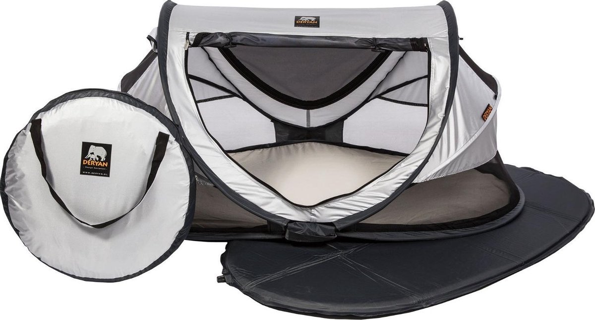 Deryan Peuter Luxe Campingbedje – Inclusief zelfopblaasbare matras - Silver