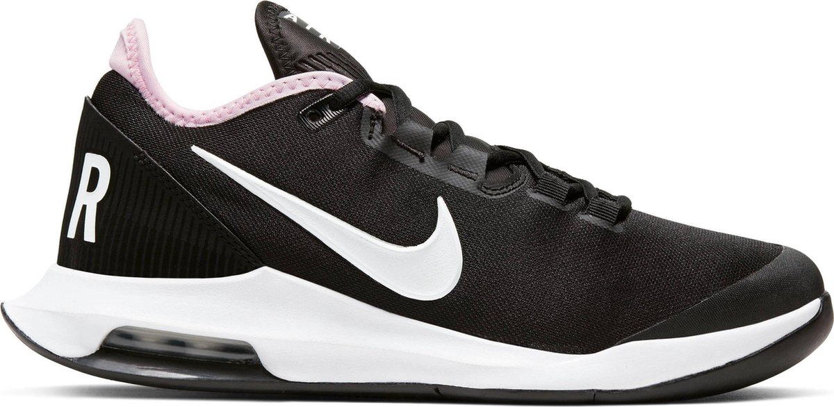 sneaker, zwart, wit, mesh, veters
