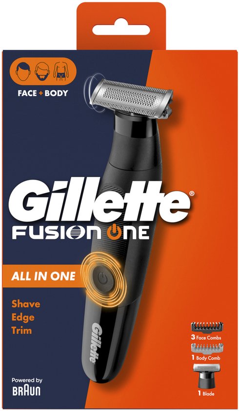 Gillette Fusion One - Trimmer with One Blade - Hybrid Baardtrimmer en Scheerapparaat - Voor Gezicht en Lichaam