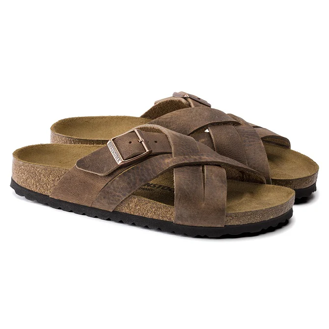 Birkenstock - maat 43- Lugano Camberra Old Tabacco narrow Oiled Leather