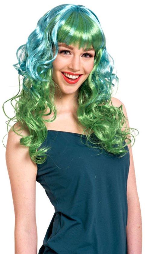 Pruik Krullen - Groen