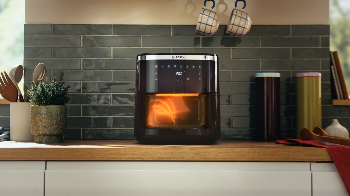 Bosch MAF671B0 Airfryer XXL - Serie 6 - 7,2L - Shake alarm - Kijkvenster - Warmhoudfunctie - 7 programma's - Tot 5 personen - Zwart