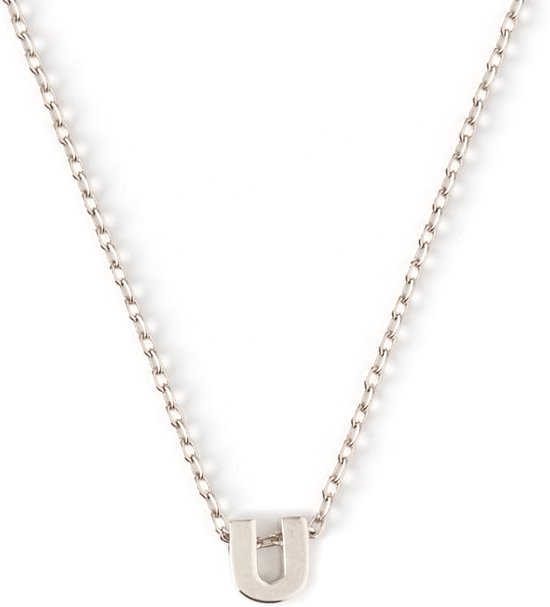 Orelia letter ketting U zilverkleurig - 46 cm