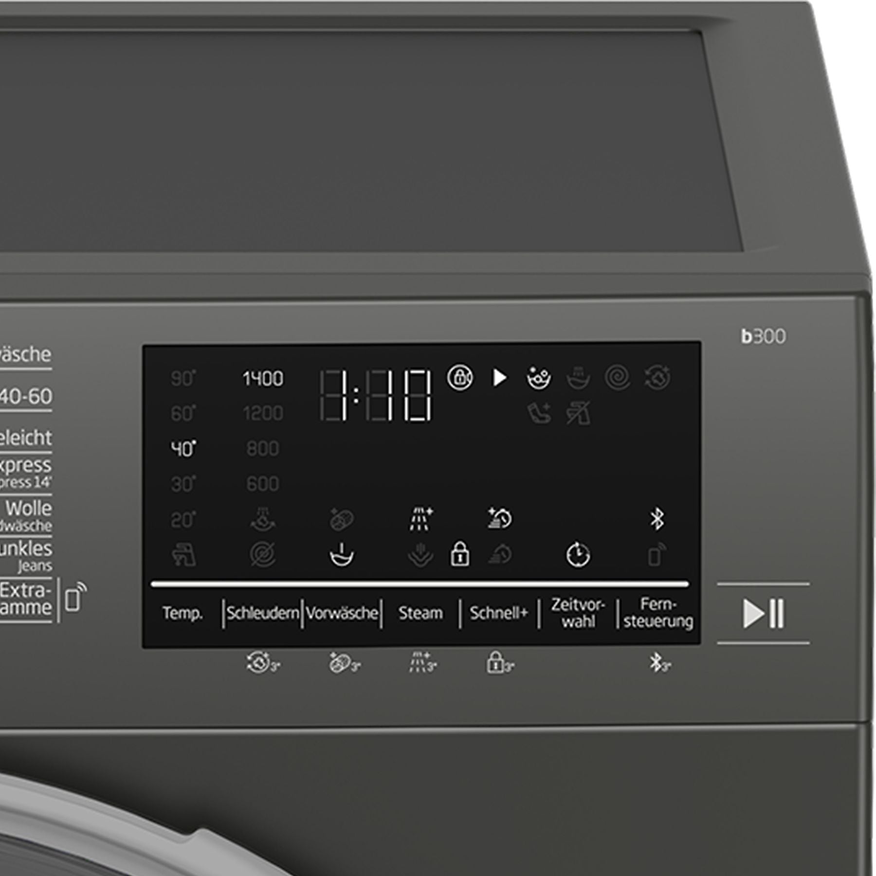wasmachine, compact, knopenscherm, b300, inbouwwasmachine