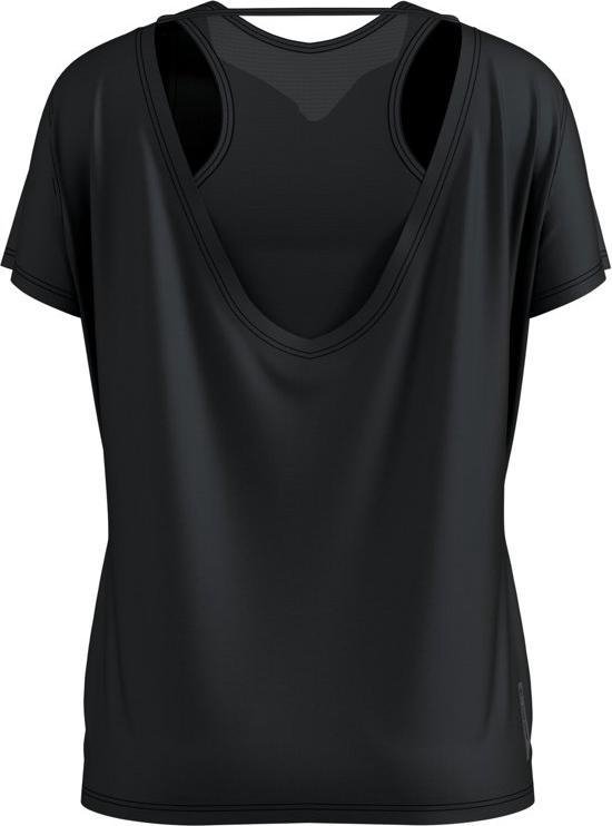 Odlo Shirt S/S Crew Neck Maha Dames Sportshirt - Black - Maat XL