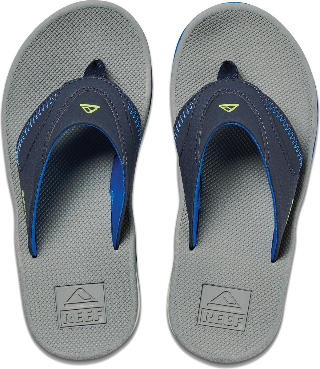 Reef Little Fanning - Maat 19.20 - Jongens Slippers - Navy/Lime