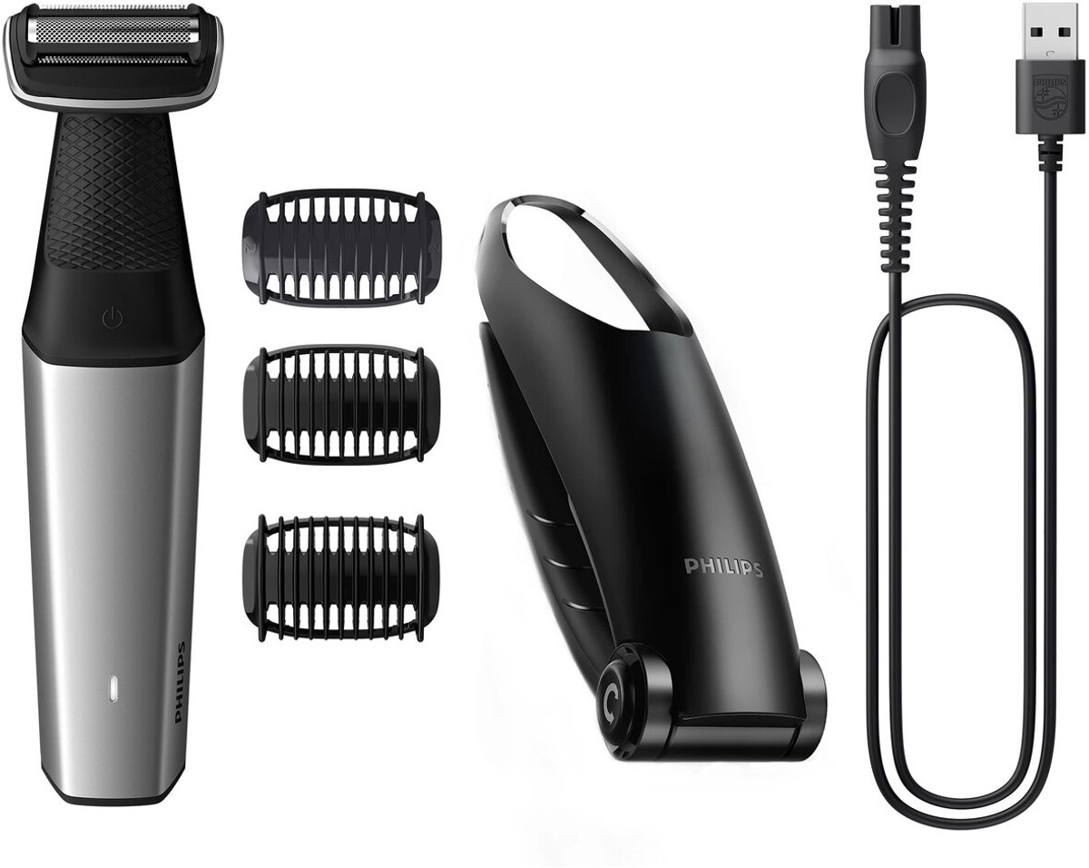 nektrimmer, elektrische scheerapparaat, baard en lichaam, opzetstuk, USB-oplaadbaar