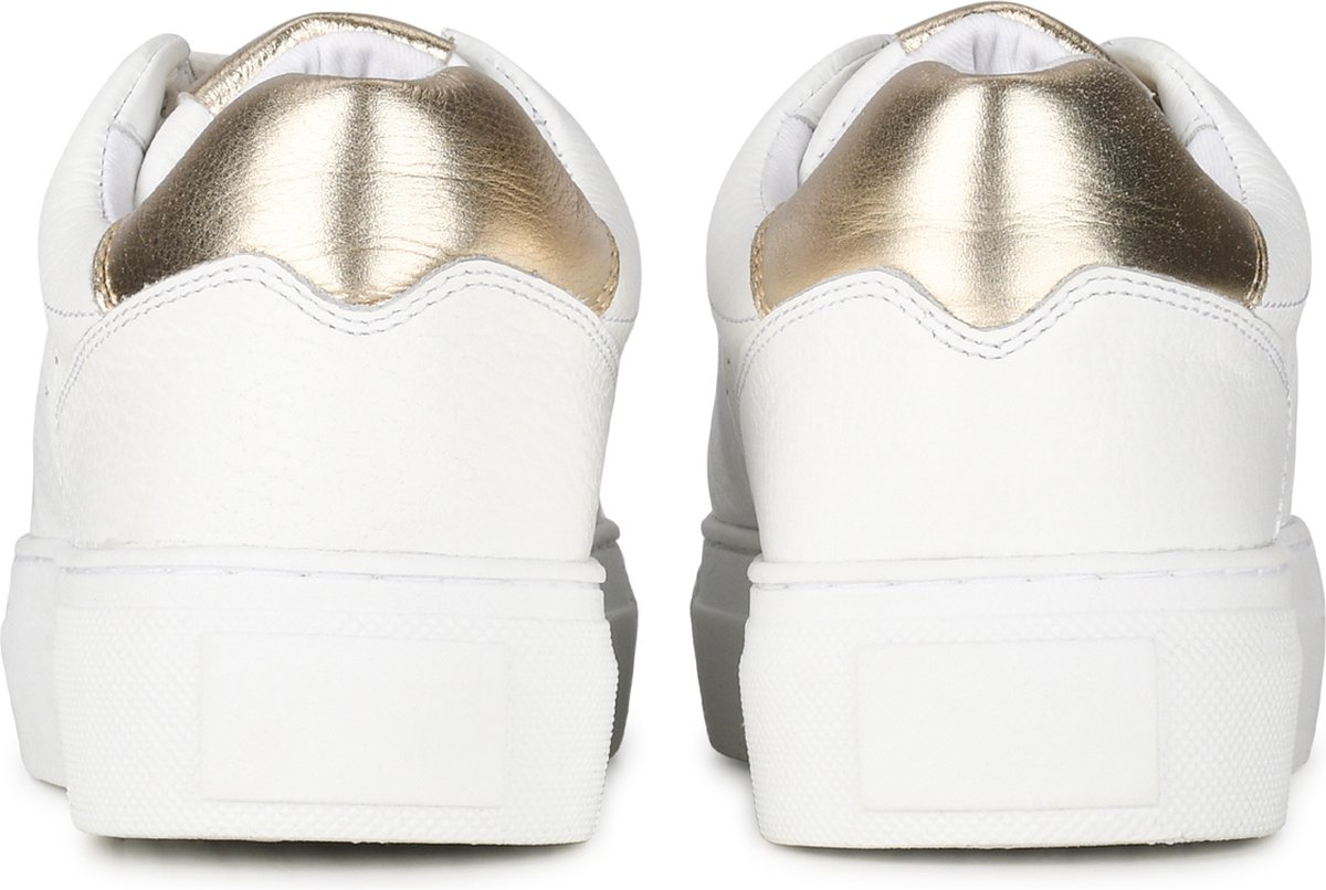 PS Poelman - maat 38 - TITULAR Dames Sneakers - Wit met goud combinatie