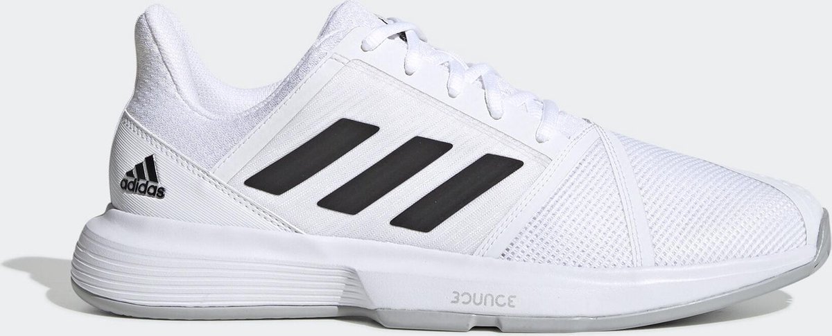 sneaker, wit, mesh, drie strepen, atletische schoen