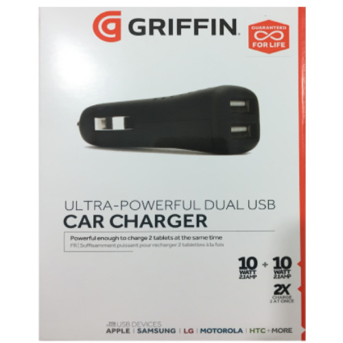Griffin PowerJolt Dual USB Charger 2.4A - Zwart GC39750
