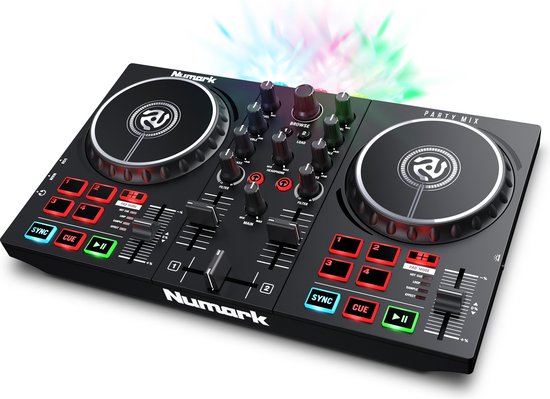 Numark Party Mix II - DJ-controller / DJ-set voor beginners met ingebouwde DJ-verlichting en DJ-mixe