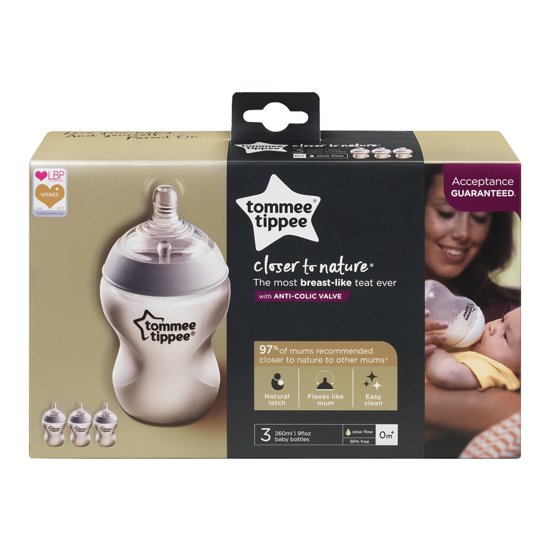 Tommee Tippee - Closer to Nature 3 Easivent-flessen - 260 ml