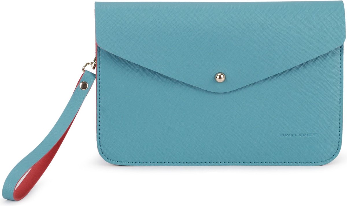 portemonnee, envelop, slipcase, schouderband, turquoise