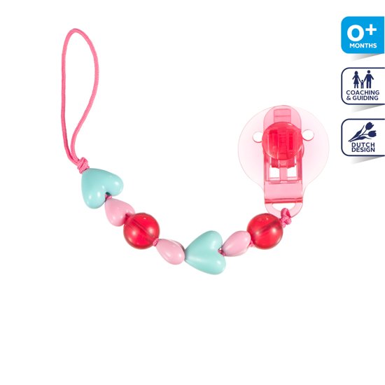 Difrax Hartjes speenkoord - Roze