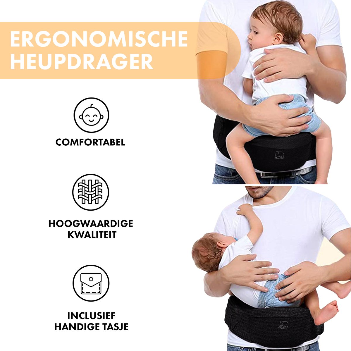 Deryan Pack Basic Luxe Heupdrager - Baby En Peuter Heupzitje