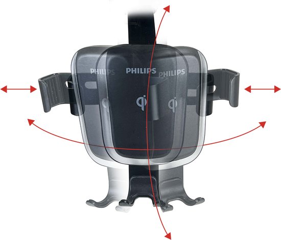 Philips Telefoonhouder Auto en Draadloze Oplader - DLK3532Q/00 - Universeel - Qi Technologie - Zuign