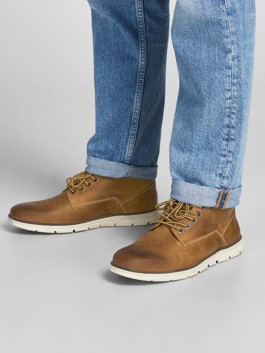 Jack & Jones - Maat 42 - Heren Sneakers Jfw Tubar Leather - Bruin