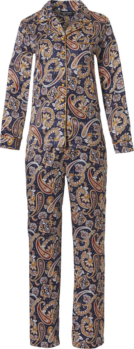 pyjama, paisley, nachtblauw, katoen, slim fit